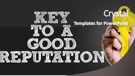  Presentation with reputation - Audience pleasing PPT layouts consisting of credibility - hand writing the text key backdrop and a dark gray colored foreground