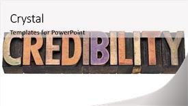 Presentation with word art text edited - Audience pleasing slide deck consisting of credibility word - isolated text backdrop and a white colored foreground