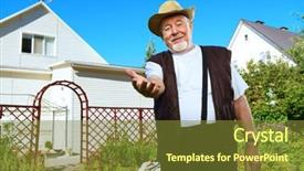  Presentation with gardening for health - Amazing PPT layouts having credit agricole - happy retired senior man full backdrop and a tawny brown colored foreground