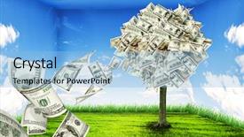  Presentation with money tree - Audience pleasing slides consisting of credit agricole - money tree growing backdrop and a light blue colored foreground