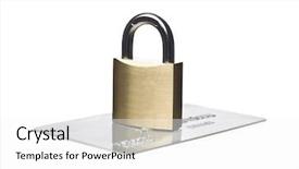 Presentation with credit card fraud - Cool new presentation theme with credit card and a padlock backdrop and a white colored foreground