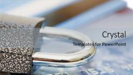  Presentation with smart card security - PPT theme consisting of credit card and lock - security background and a light blue colored foreground