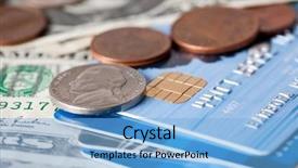  Presentation with credit card - Slides having credit card and money background and a light blue colored foreground