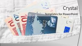  Presentation with economy - Cool new slide set with credit card and money backdrop and a  colored foreground