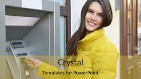  Presentation with atm - Presentation design enhanced with credit card at atm background and a yellow colored foreground
