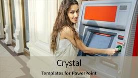  Presentation with credit card - Slide set enhanced with credit card at atm background and a mint green colored foreground