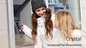  Presentation with credit card - Theme with credit card at atm background and a soft green colored foreground