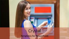  Presentation with credit card - Presentation theme featuring credit card at atm background and a red colored foreground