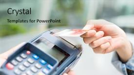  Presentation with nfc technology - Audience pleasing presentation design consisting of credit card fraud - customer paying with nfc technology backdrop and a  colored foreground