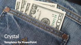  Presentation with breast cancer pocket - Slides featuring credit card front back - dollars in jeans pocket background and a  colored foreground