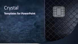  Presentation with credit card - Audience pleasing presentation design consisting of credit-card-front-view backdrop and a navy blue colored foreground