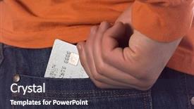  Presentation with credit card icon - PPT layouts having credit card in the back background and a tawny brown colored foreground