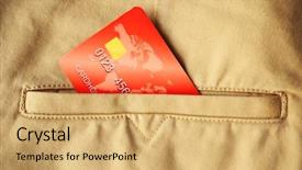  Presentation with trousers - Slide set enhanced with credit card in trousers pocket background and a  colored foreground