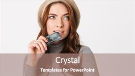  Presentation with credit card - Colorful presentation theme enhanced with credit card isolated over white backdrop and a coral colored foreground