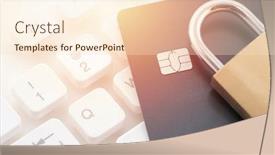  Presentation with credit card - Presentation enhanced with credit-card-payment-security-concept background and a lemonade colored foreground