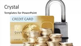  Presentation with smart card security - Beautiful presentation theme featuring credit card payment security concept backdrop and a white colored foreground