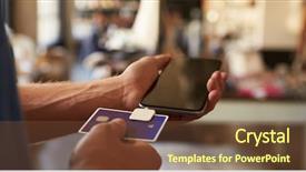  Presentation with credit card - Amazing slide set having credit card reading device attached backdrop and a tawny brown colored foreground