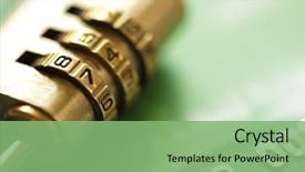  Presentation with combination lock - Presentation with credit card security concept background and a seafoam green colored foreground