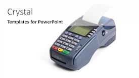  Presentation with terminal - Colorful PPT layouts enhanced with credit-card-terminal-on-white backdrop and a white colored foreground