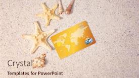  Presentation with shells - Amazing slides having credit card with shells backdrop and a lemonade colored foreground
