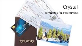  Presentation with ticket - PPT theme with credit card with tickets isolated background and a white colored foreground