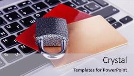  Presentation with keyboard - Presentation consisting of credit cards and lock background and a light gray colored foreground