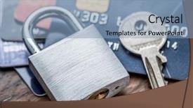  Presentation with mechanical - Theme featuring cards and simle mechanical lock background and a light blue colored foreground