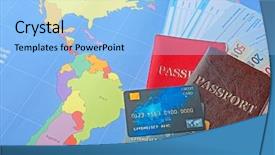  Presentation with ticket - Slide deck featuring credit cards and tickets background and a light blue colored foreground