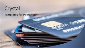  Presentation with financial fraud - PPT theme having credit cards financial business background background and a lemonade colored foreground