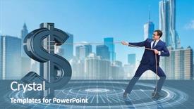  Presentation with save water concept saving - PPT layouts consisting of credit crunch - businessman saving american dollar concept background and a teal colored foreground