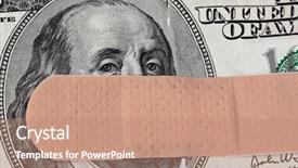  Presentation with plaster - Beautiful slides featuring credit crunch - dollar banknotes with a plaster backdrop and a coral colored foreground