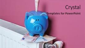  Presentation with piggy bank - Slide set enhanced with credit facility - cute blue piggy bank background and a  colored foreground
