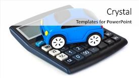  Presentation with calculator - Beautiful presentation theme featuring credit repair - calculator and toy car isolated backdrop and a white colored foreground