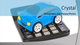  Presentation with jaguar xe car - Presentation theme consisting of credit repair - calculator and toy car isolated background and a light blue colored foreground