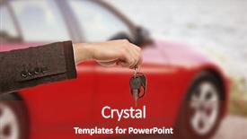  Presentation with keys - Beautiful PPT theme featuring credit repair - male hand holding car keys backdrop and a tawny brown colored foreground