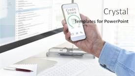  Presentation with credit score - Audience pleasing theme consisting of credit-score-concept-closeup backdrop and a cream colored foreground