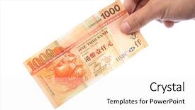  Presentation with credit union - Presentation theme having credit union - banknote in hand hong kong background and a white colored foreground