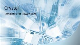  Presentation with credit union - Beautiful slides featuring credit union - blue euro money bank notes backdrop and a light blue colored foreground