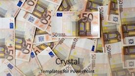  Presentation with business loan - Colorful slide deck enhanced with credit union - concept or conceptual euro paper backdrop and a mint green colored foreground