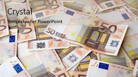  Presentation with business loan - Amazing presentation theme having credit union - concept or conceptual euro paper backdrop and a mint green colored foreground