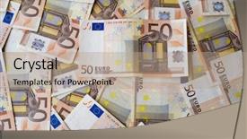  Presentation with business vision - Amazing slide set having credit union - concept or conceptual euro paper backdrop and a coral colored foreground