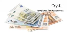  Presentation with credit union - Presentation having credit union - euro banknotes isolated over white background and a white colored foreground