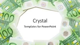  Presentation with euro - Colorful slides enhanced with credit union - euro bills euro banknotes money backdrop and a white colored foreground