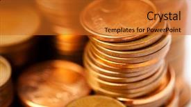  Presentation with credit union - Presentation theme having credit union - euro cents background and a gold colored foreground