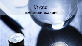  Presentation with euro - Slide deck consisting of credit union - euro coins and business indicators background and a light blue colored foreground