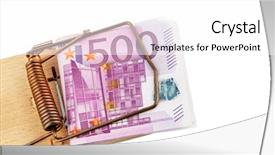  Presentation with euro - Cool new PPT theme with credit union - many euro banknotes backdrop and a white colored foreground