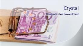  Presentation with euro - Theme enhanced with credit union - many euro banknotes background and a sky blue colored foreground