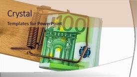  Presentation with euro zone - Cool new presentation theme with credit union - many euro banknotes backdrop and a yellow colored foreground