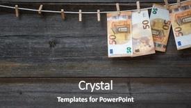  Presentation with euro - Colorful theme enhanced with credit union - money laundering concept -euro banknotes backdrop and a dark gray colored foreground