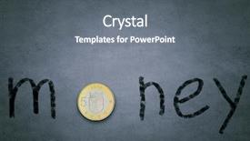  Presentation with credit union - Beautiful PPT theme featuring credit union - word money with fife euro backdrop and a gray colored foreground